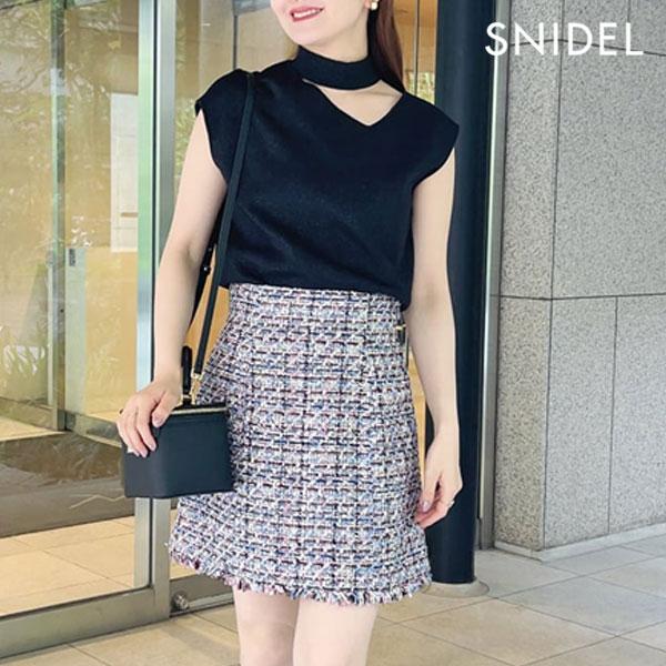 SNIDEL 新作10%OFF スナイデル ボトムス 25春夏 サマーツイードスカ  