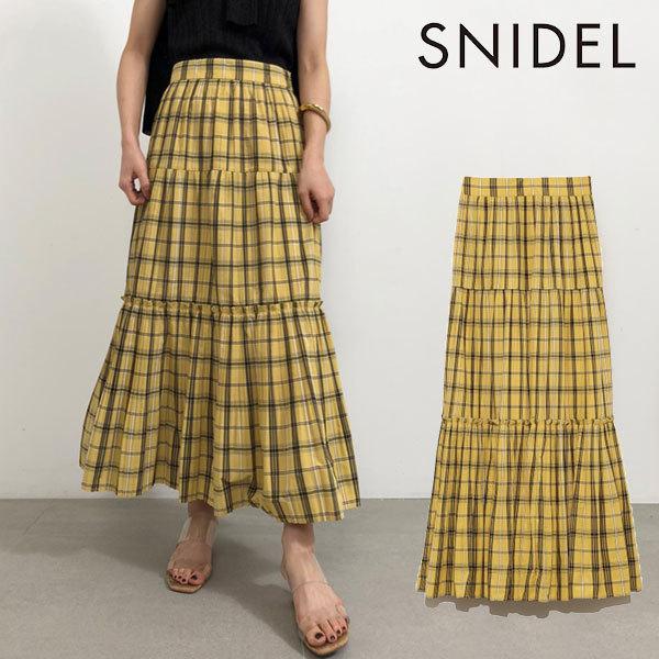 Sale スナイデル Snidel ギャザーティアードiラインスカート レディース スカート フレア チェック チェックスカート ロング丈 ティアード Swfs3153 バッグ ワンピースのダブルハート 通販 Yahoo ショッピング