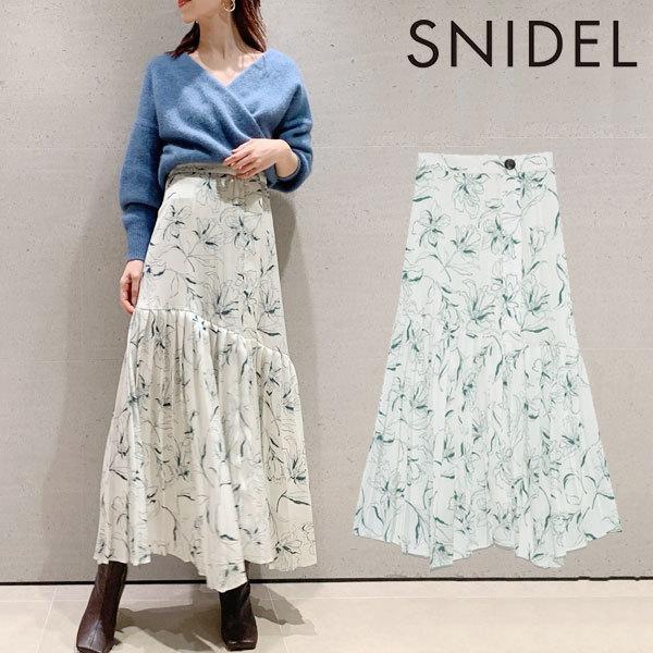 即納 スナイデル Snidel 冬アイテム プリントプリーツスカート レディース スカート ロング丈 フレア プリント プリーツ シンプル ドット リーフ 柄 Swfs5075 バッグ ワンピースのダブルハート 通販 Yahoo ショッピング
