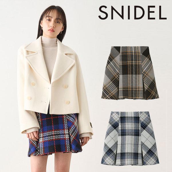 スナイデル SNIDEL 23秋冬 ロービングチェックミニスカート ボトムス