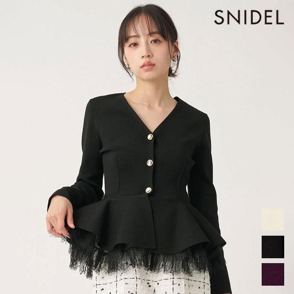 SNIDEL（スナイデル） アウター 26春夏 ペプラムニットジャケット 8月