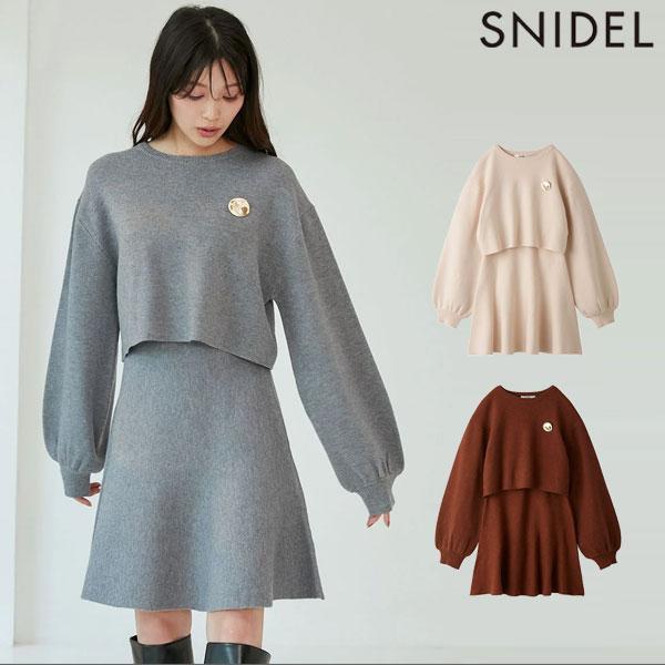 即納】 スナイデル SNIDEL ワンピース 24秋冬 Sustainableブローチ 