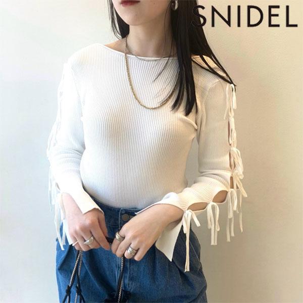 即納】 SALE スナイデル SNIDEL トップス 24春夏 ホールデザインニット 