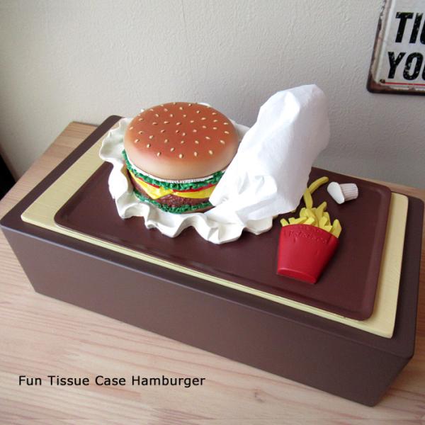 ティッシュケース ハンバーガー ポテト ジャンクフード ティッシュ
