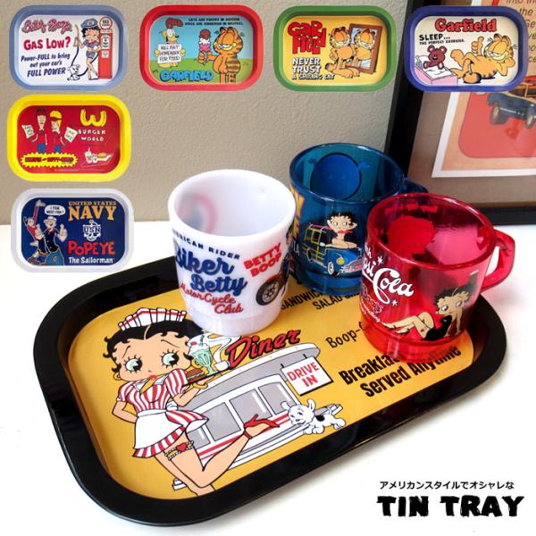 トレイ お盆 ティン スクエア型 ベティちゃん ガーフィールド かわいい