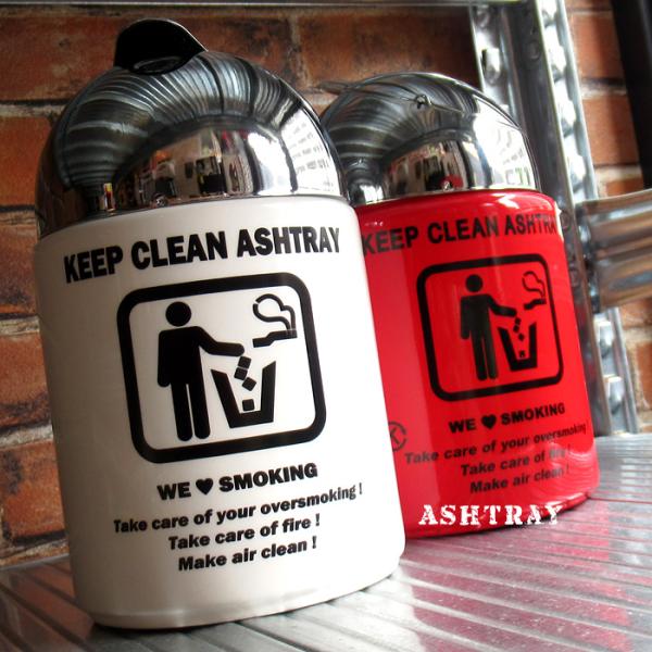 灰皿 ドーム灰皿 ふた付き KEEP CLEAN 卓上 アメリカン雑貨 プレゼント 普段使い においを防ぐ 陶器製 お手入れ簡単 誕生日 クリスマス ダブルスリー