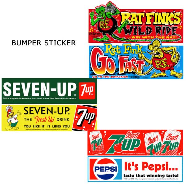 ステッカー バンパーステッカー シール ラットフィンク 7UP ペプシ カーアイテム カスタム アメリカンキャラクター アメリカン雑貨 ダブルスリー