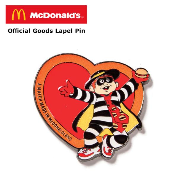 マクドナルド ハンバーグラー ハート ピンバッジ オフィシャル マックピン ラペルピン プレゼント アメリカン雑貨 海外雑貨 ダブルスリー