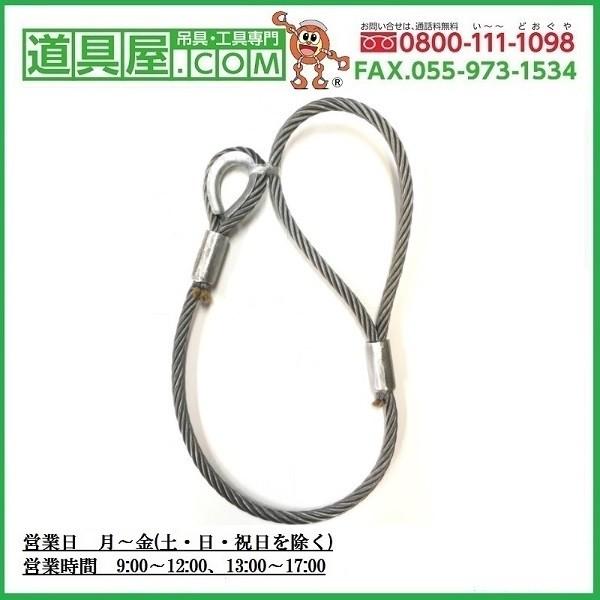 玉掛け 両端圧縮止め 片端シンブル付き ワイヤー6×24O/O 径8mm 長さ10m