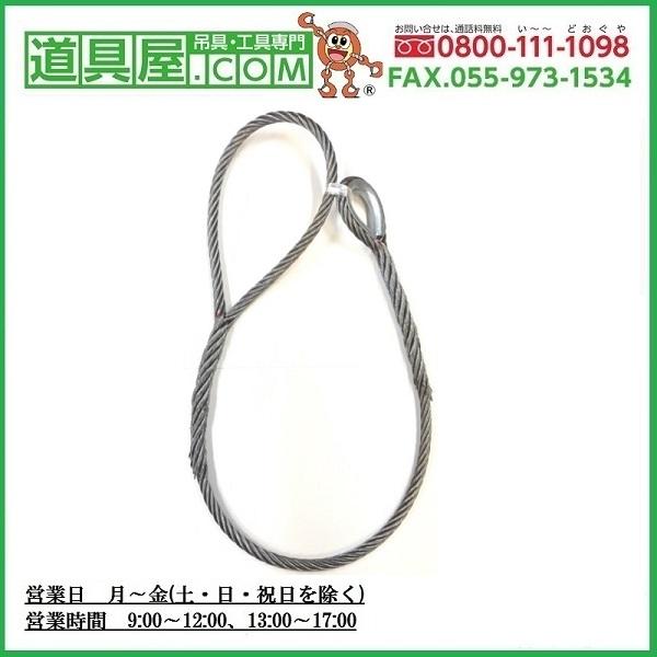 玉掛け 両端編込 片端シンブル付き メッキワイヤー6×24G/O 径 玉掛け 両端編込 片端シンブル付き メッキワイヤー6×24G/O 径
