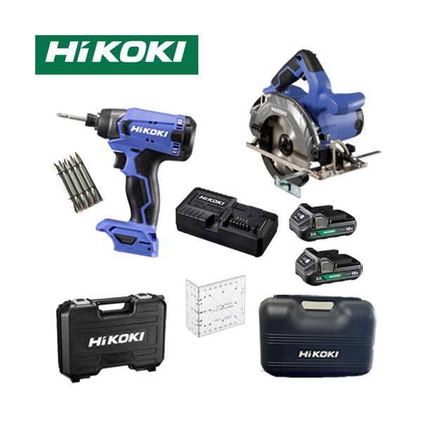 おまけツーバイフォー定規(2×4木材)と予備ビット5本付き HiKOKI 18V