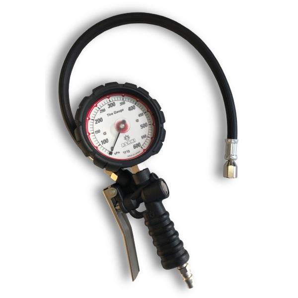 《仕様》※チャックは別売りです●測定範囲：60〜600kPa●測定精度：±10kPa●最小目盛：10kPa●ホース長さ：500mm●サイズ W×H×L：102×93×685mm●重量：575g●チャック側接続ねじ：メネジG1/4●一次側ホー...