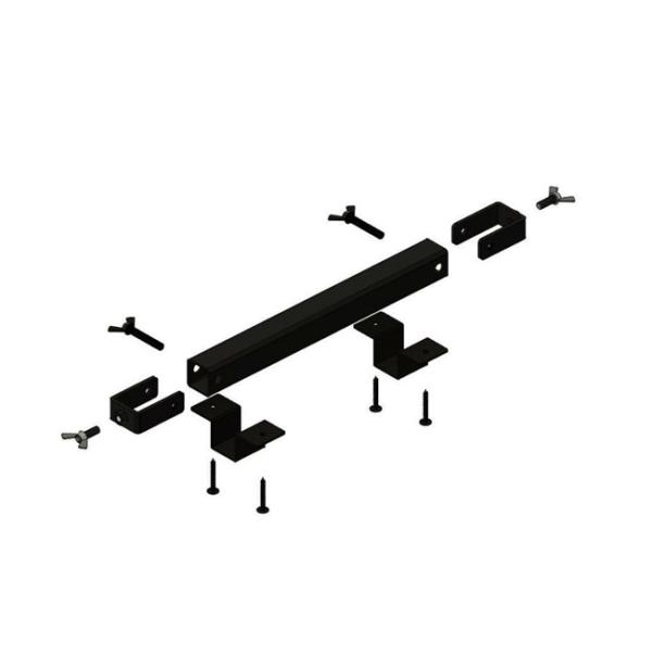 2×4ログラック用 中間棚ブラケット 追加用 《仕様》●サイズ：W75×D357×H26mm●重量：1.0kg●材質：鉄●入り数：1セット●付属品：ネジ、蝶ネジ、固定金具
