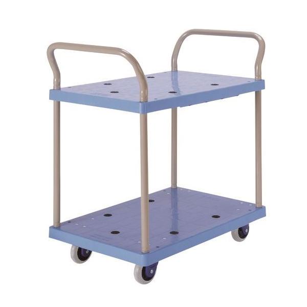 【直送品】 金沢車輌 環境静音小型樹脂台車 2段式両ハンドル付 NP-109GS 【大型】