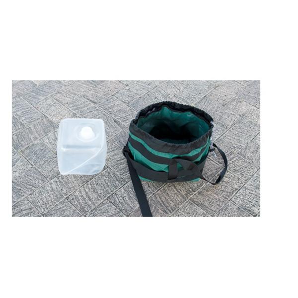 《仕様》●容量： 5kg用●カラー： 緑●付属品： ロープ、ナスカン《特長》●水でも砂でも使用可能な風対策用品です。●持ち運びに便利なソフトタイプ、耐久性に優れたハードタイプがあります。