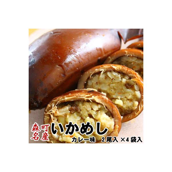 いかめし 森町 カレー味 2尾入×4袋入 ポスト投函 メール便 送料無料 父の日 お中元 キャンプ