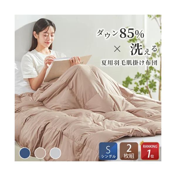 ダウンケット シングル 2枚組 羽毛布団 夏用 ダウン85% 羽毛肌 ダウンケット シングル 2枚組 羽毛布団 夏用 ダウン85% 羽毛肌