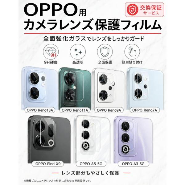 OpPO カメラ保護フィルム ガラスフィルム カメラフィルム 強化ガラス フィルム Reno13 A Reno11 A  Reno9 A Reno7 A A5 A3 5G Find X9 フィルム カバー シール