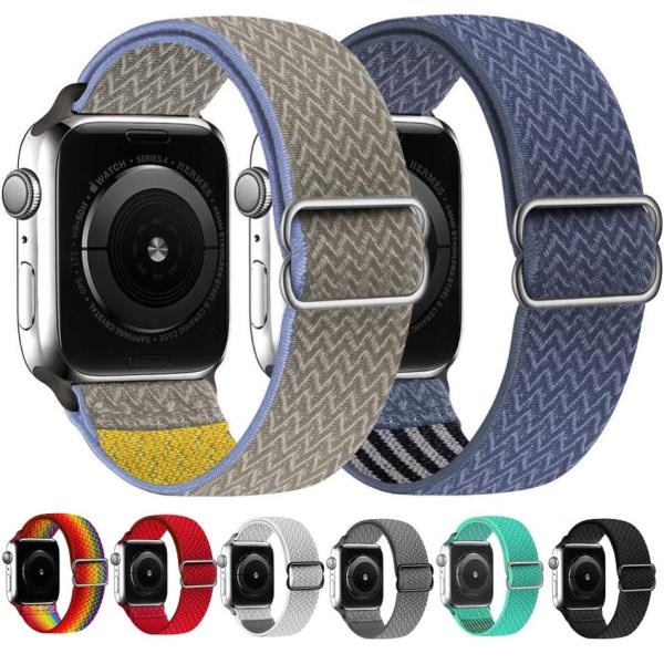 apple watch スポーツループ　SE Series7 6 5 4 3 2 1 長さ調整可能 ナイロン編み ループバンド  アップルウォッチ交換バンド 38 40 41 42 44 45 mm