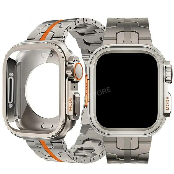 Apple Watch バンド カバー セット メンズ ステンレス 49mm/46mm/45mm/44mm/42mm アップルウォッチベルト Series11 10 9 8 7 6 5 4 3 SE ultra対応 apple watch