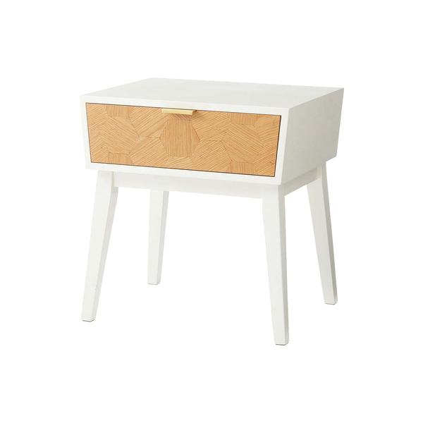 送料無料（北海道、沖縄、離島は別途送料／※事前にお問い合わせください。）コンパクトでおしゃれなナイトテーブル。寝室だけでなく、リビングのサイドテーブルとしても活躍します。引き出し底板にはフェルトが貼られています。カラーは、ブラック、ホワイト...