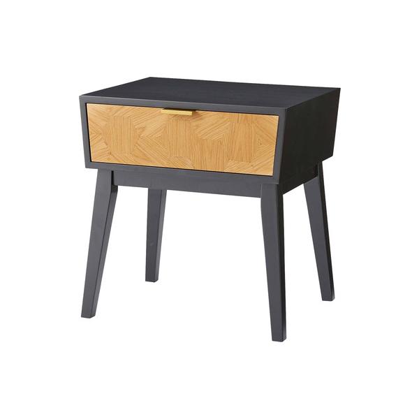 送料無料（北海道、沖縄、離島は別途送料／※事前にお問い合わせください。）コンパクトでおしゃれなナイトテーブル。寝室だけでなく、リビングのサイドテーブルとしても活躍します。引き出し底板にはフェルトが貼られています。カラーは、ブラック、ホワイト...