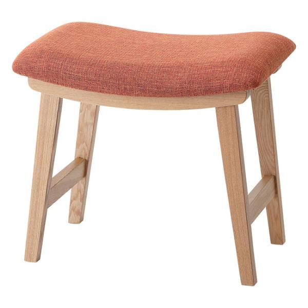 スツール 1脚 オレンジ 天然木 ファブリック チェア 椅子 イス 腰掛