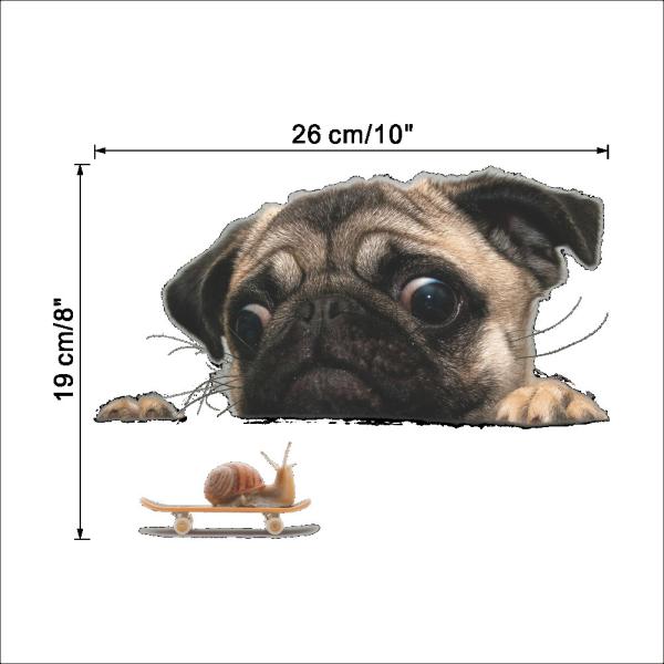 超リアル 動物ステッカーl パグ 犬 わんちゃん 防水 壁飾り 壁紙 はがせるシール Diy 壁 家具 トイレ デコ スーツケース などに C264l Dr777ショッピング 通販 Yahoo ショッピング