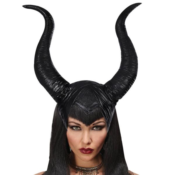シリコン製 マレフィセント風  角 ヘッドカバー ヘッドマスク 仮面 ツノ 大人用 コスプレ 衣装 仮装 帽子 本格的