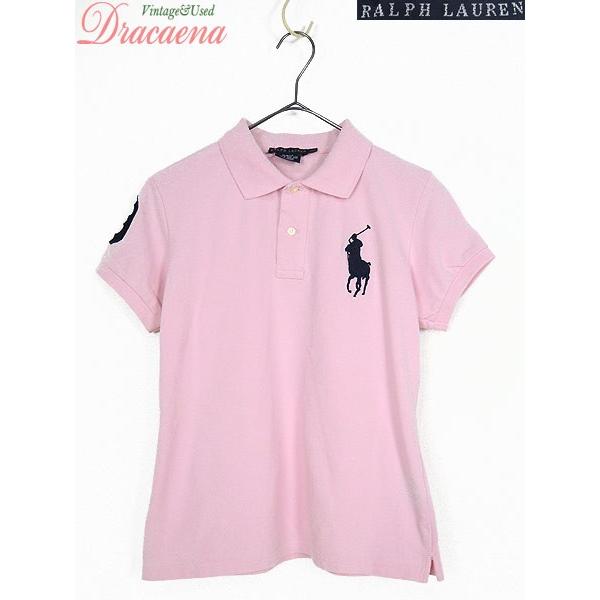 レディース 古着 トップス Ralph Lauren ラルフローレン 刺しゅう ビッグポニー ピンク コットン混 ポロシャツ 半袖 L 古着 18lde28xe 古着屋ドラセナyahoo ショップ 通販 Yahoo ショッピング