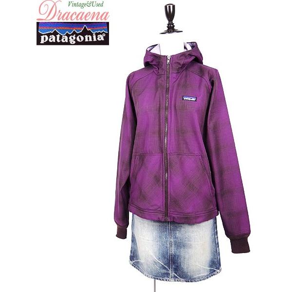 レディースジャケット古着 Patagonia パタゴニア 紫ベース チェック柄 フード付き ジップアップ ジャケット M 古着 Buyee Servis Zakupok Tretim Licom Buyee Pokupajte Iz Yaponii