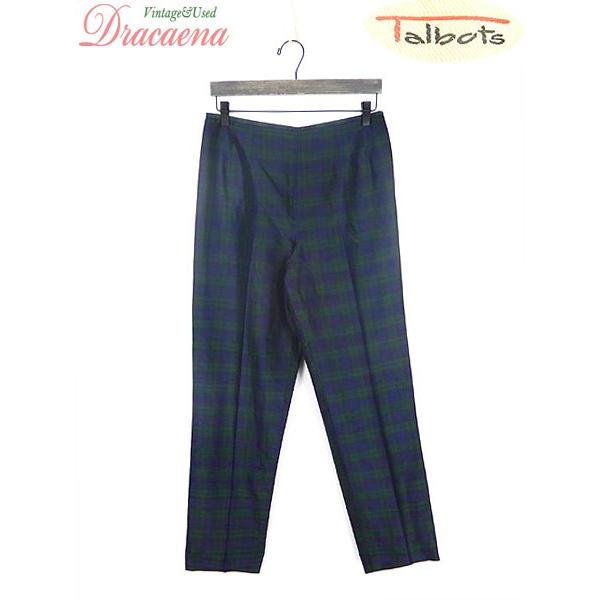 レディースパンツ古着 Talbots タルボット レトロ チェック ブラックウォッチ グリーン シルク スラックス パンツ L位 18loc13b 古着屋ドラセナyahoo ショップ 通販 Yahoo ショッピング