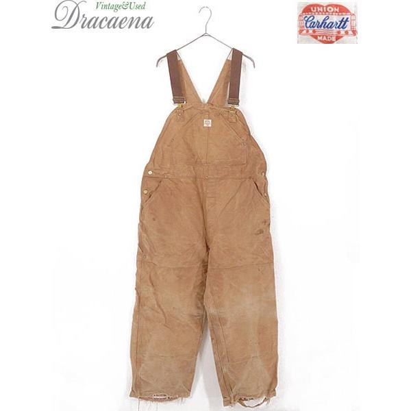 古着 ヴィンテージ 50s Carhartt ハートタグ ブラウン ダック ダブルニー ワーク オーバーオール W42 5 L28 古着 Prettyfunnyballoons Com