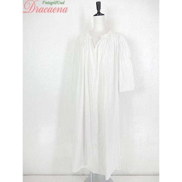 古着 レディース ワンピース ヨーロッパ スリットネック チャーチスモック ホワイト ロング 五分袖 ドレス 古着 19ljl10k 古着屋ドラセナyahoo ショップ 通販 Yahoo ショッピング