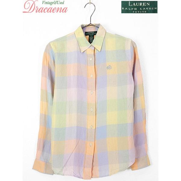 古着 レディース シャツ Ralph Lauren ラルフローレン スクエアチェック パステル リネン シャツ 古着 19lmy04d 古着屋ドラセナyahoo ショップ 通販 Yahoo ショッピング