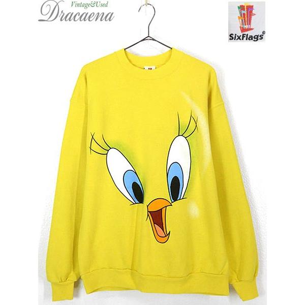 古着 スウェット 02s Looney Tunes Tweety トゥイーティー フェイス キャラクター スウェット L 古着 19se22e 古着屋ドラセナyahoo ショップ 通販 Yahoo ショッピング