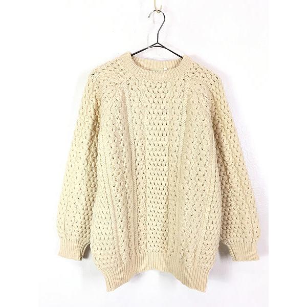 古着 70 80s Ireland製 Clady Knit 人気 ポップコーン アラン フィッシャーマン ニット セーター 40 古着 de15c 古着屋ドラセナyahoo ショップ 通販 Yahoo ショッピング