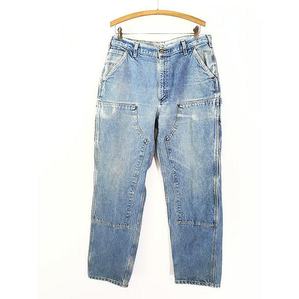 古着 90s Carhartt 人気 Wニー デニム ペインター ロガー パンツ W35