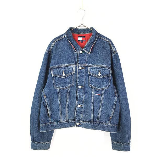 古着 90s TOMMY HILFIGER JEANS トミー ロゴ 刺しゅう デニム