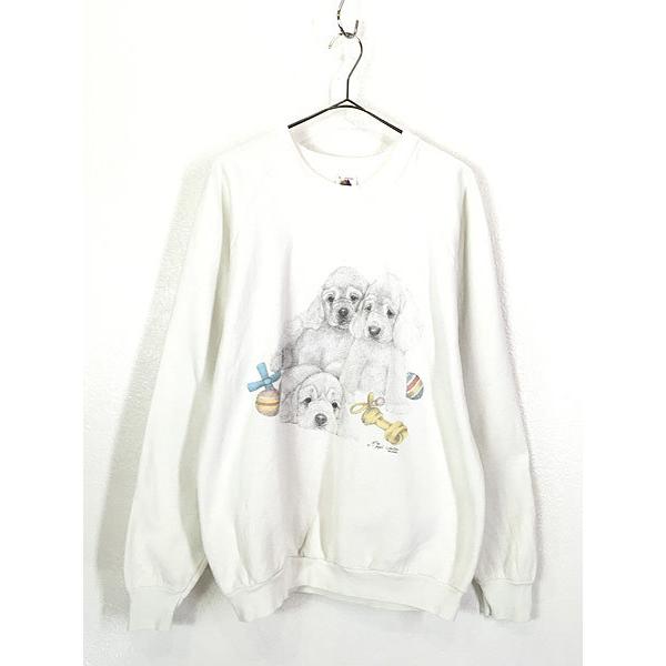 古着 90s Usa製 子イヌ 犬 ワンちゃん アニマル プリント スウェット トレーナー Xl 古着 21ja31g 古着屋ドラセナyahoo ショップ 通販 Yahoo ショッピング