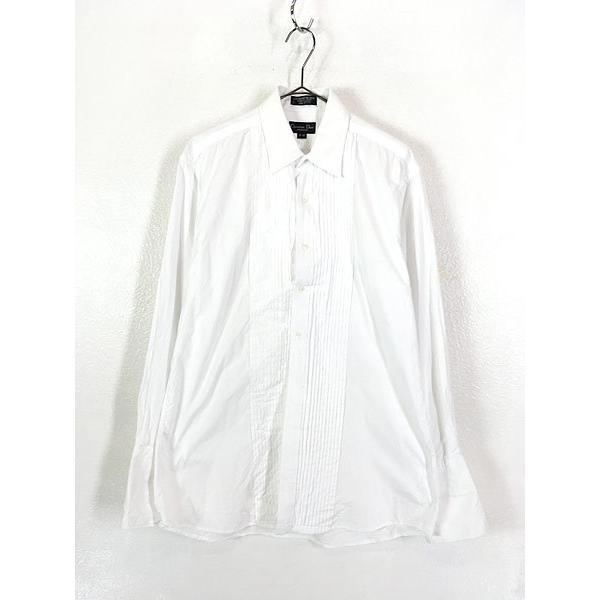 古着 80s USA製 Christian Dior ホワイト プリーツ ドレス シャツ 15