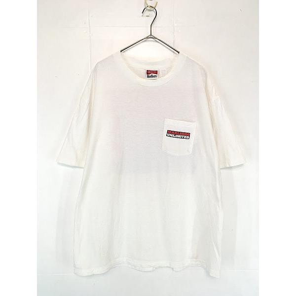 古着 90s USA製 Marlboro UNLIMITED 地図 マップ ポケット Tシャツ