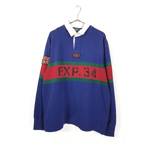 古着 90s Polo Ralph Lauren 「EXP.34」 ステンシル ユニオンジャック 