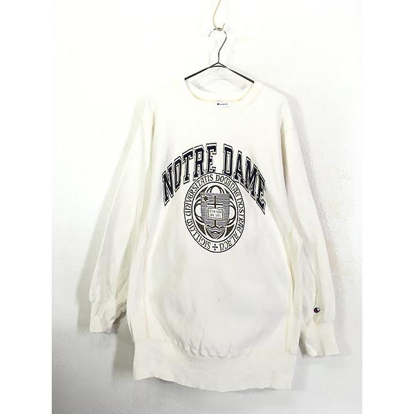 古着 90s USA製 Champion Reverse Weave 「NOTRE DAME」 カレッジ