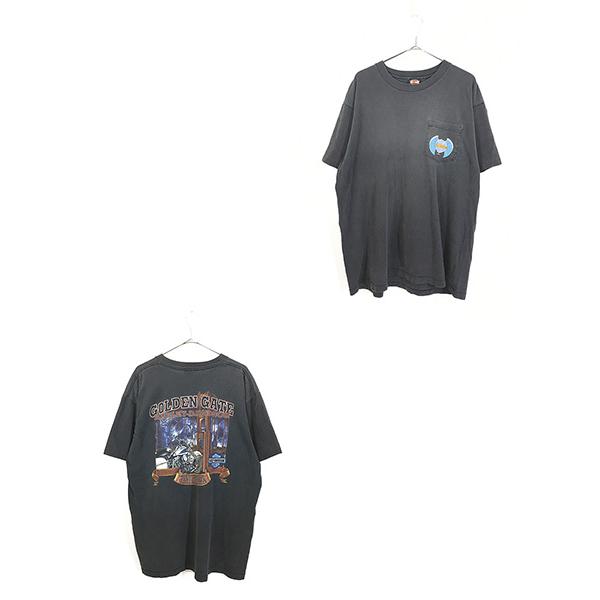 古着 90s USA製 HARLEY DAVIDSON サンダー モーター ポケット Tシャツ