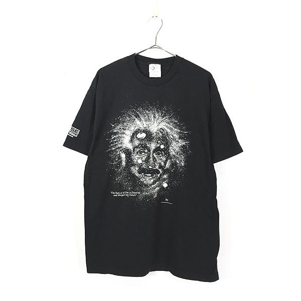 古着 90s Albert Einstein アインシュタイン 蓄光プリント 偉人