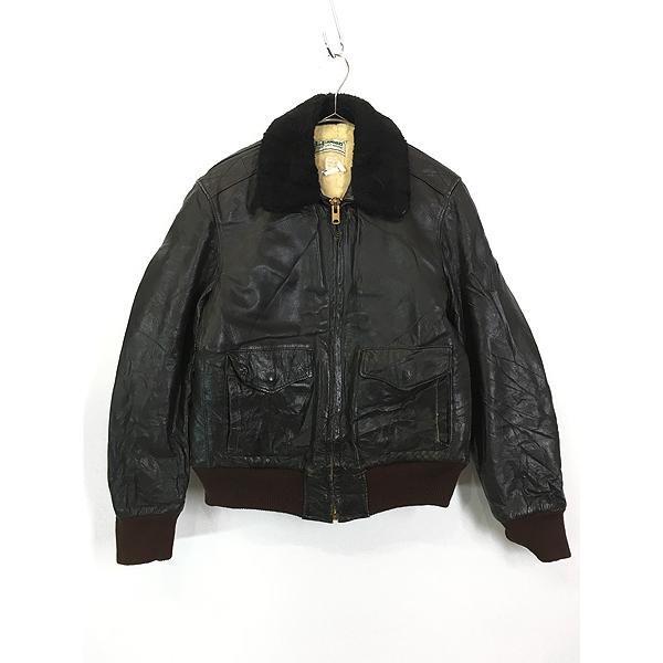 古着 70-80s USA製 LL Bean G-1 ムートン ボア 防寒 本革 レザー 