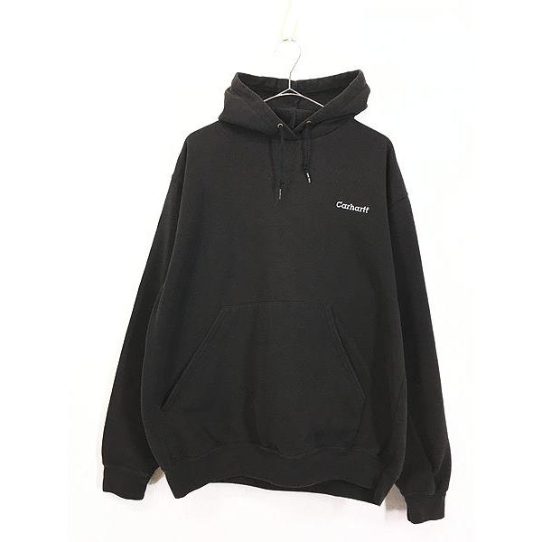 古着 90s Carhartt ワンポイント ロゴ 刺しゅう スウェット パーカー