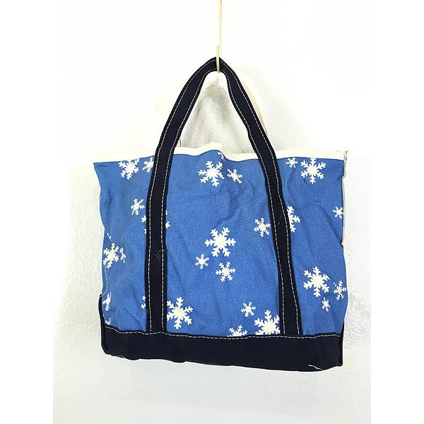 雑貨 古着 USA製 LL Bean 「Boat and Tote」 雪 結晶 キャンバス