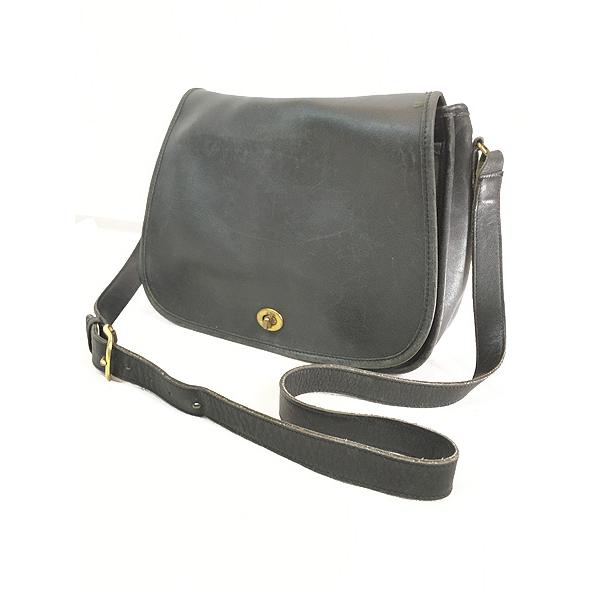 雑貨 古着 80s USA製 OLD COACH コーチ 本革 レザー フラップ 